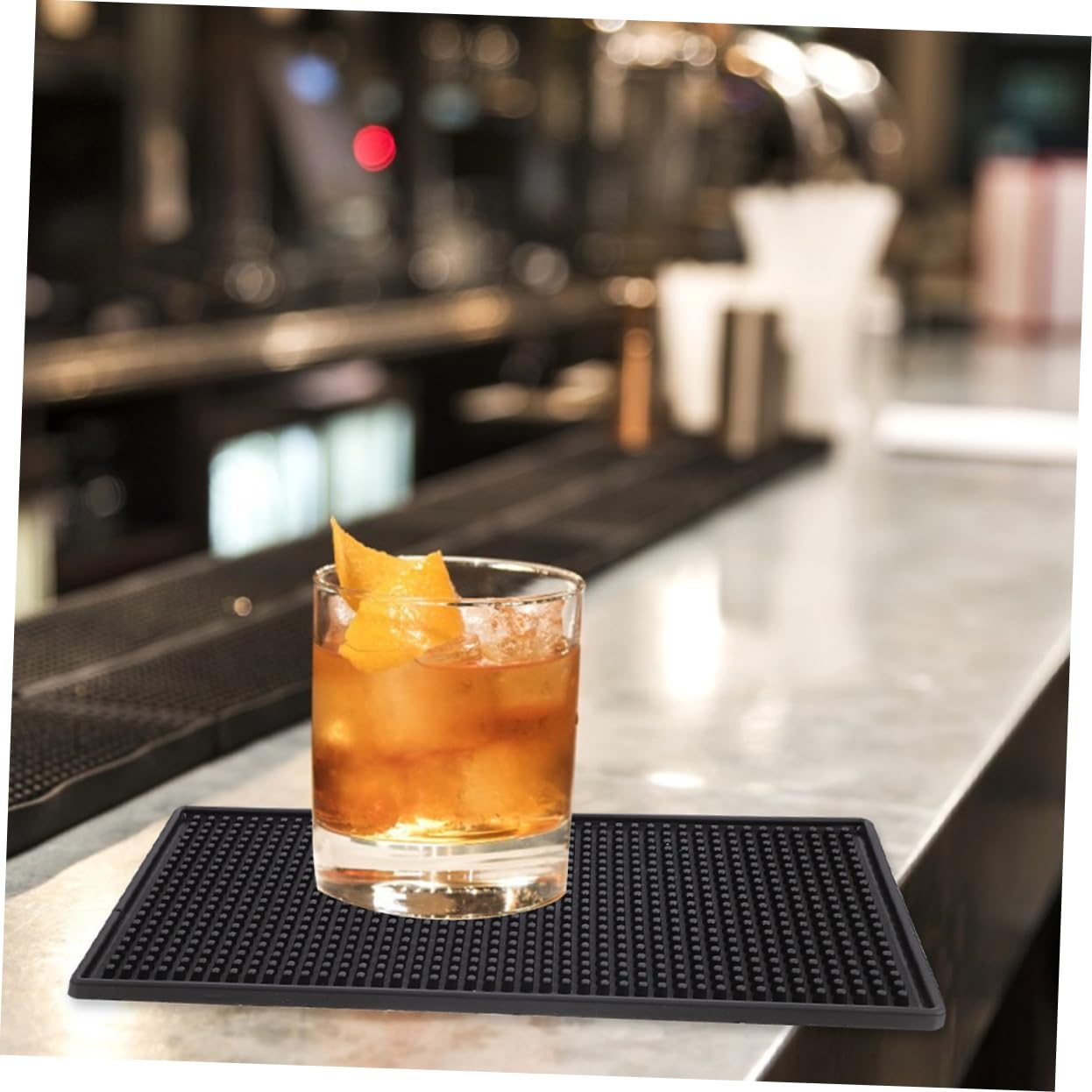 Tappetino da Bancone da Bar Antiscivolo 2 Pezzi in Pvc Nero