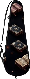 KengjuTesu Funda para raqueta de bádminton, ligera y acolchada, con correa de hombro ajustable, libros mágicos, color negro