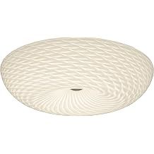 Varaluz Swirled 3-Light Flush Mount Ceiling Light Chrome 18" W x 5.5" H, with French Feather Glass Shade, Dimmable, Handcrafted Recycled Steel, Modern, for Bedroom & Hallway