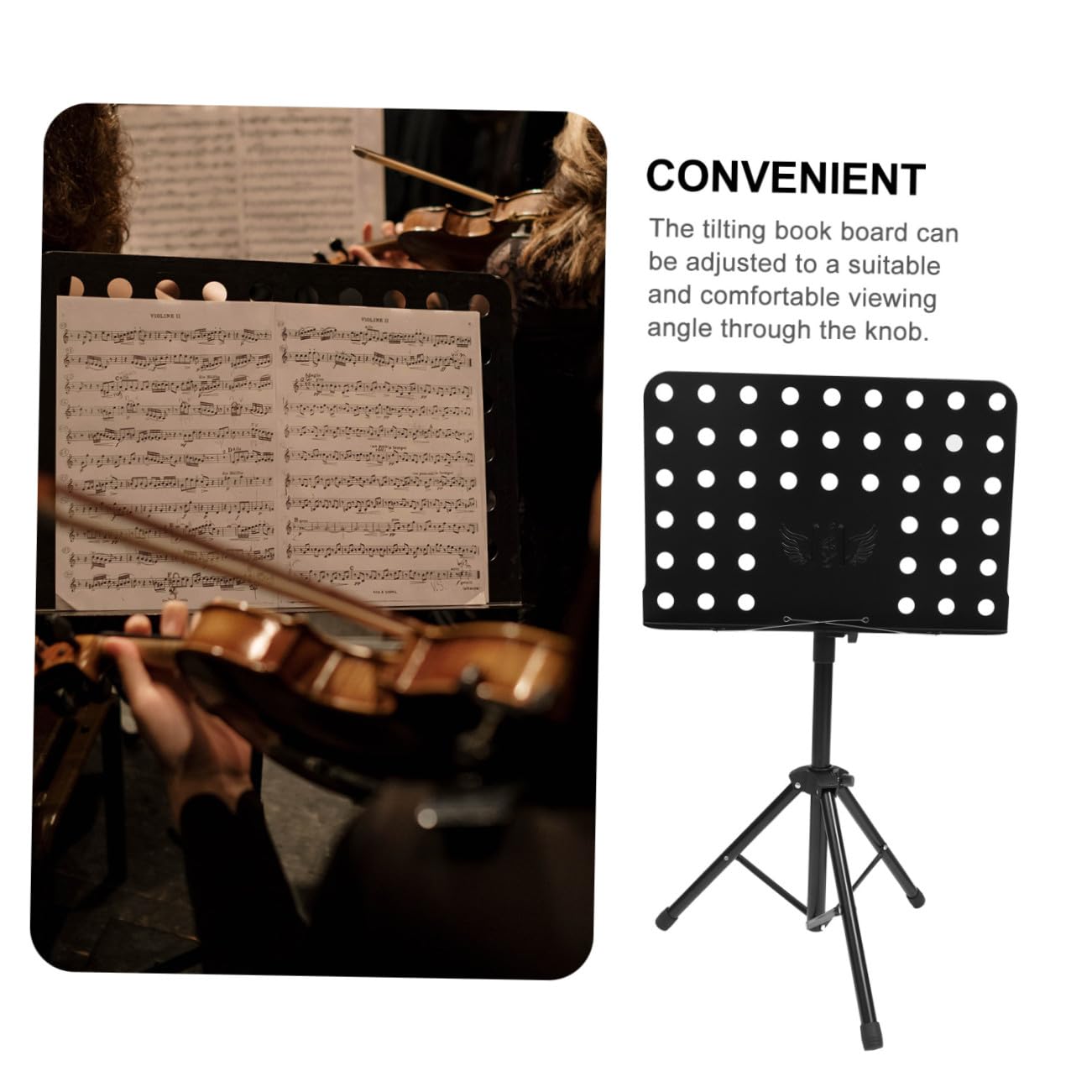 UPKOCH 1stück Tragbarer Höhenverstellbarer Notenständer Für Violine Faltbarer Musiknotenhalter Schwarz Für Proben Und Auftritte Und Praktisch Für Bücher Und Tablets