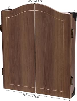 Dartboard, Classic Dartboard Cabinet, Dart Boards Set for Adults for Homes, Bedrooms, Bars, Clubs, Offices(Brown)