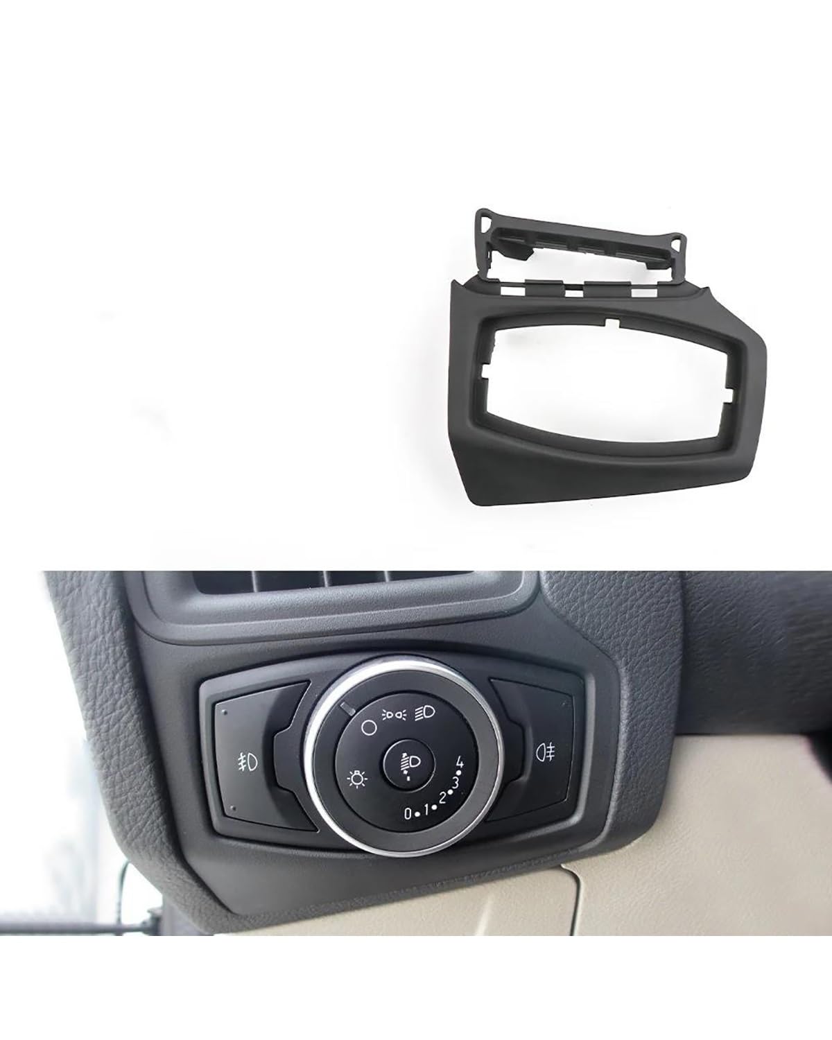 Auto Lichtschalter Für Ford Für Focus 2012 2013 2014 2015 2016 2017 2018 Auto Scheinwerfer Schalter Trim Rahmen Panel Abdeckung Niedrigen Hohen Level Konfiguration Kfz-Schalter EIN/AUS(Model B)