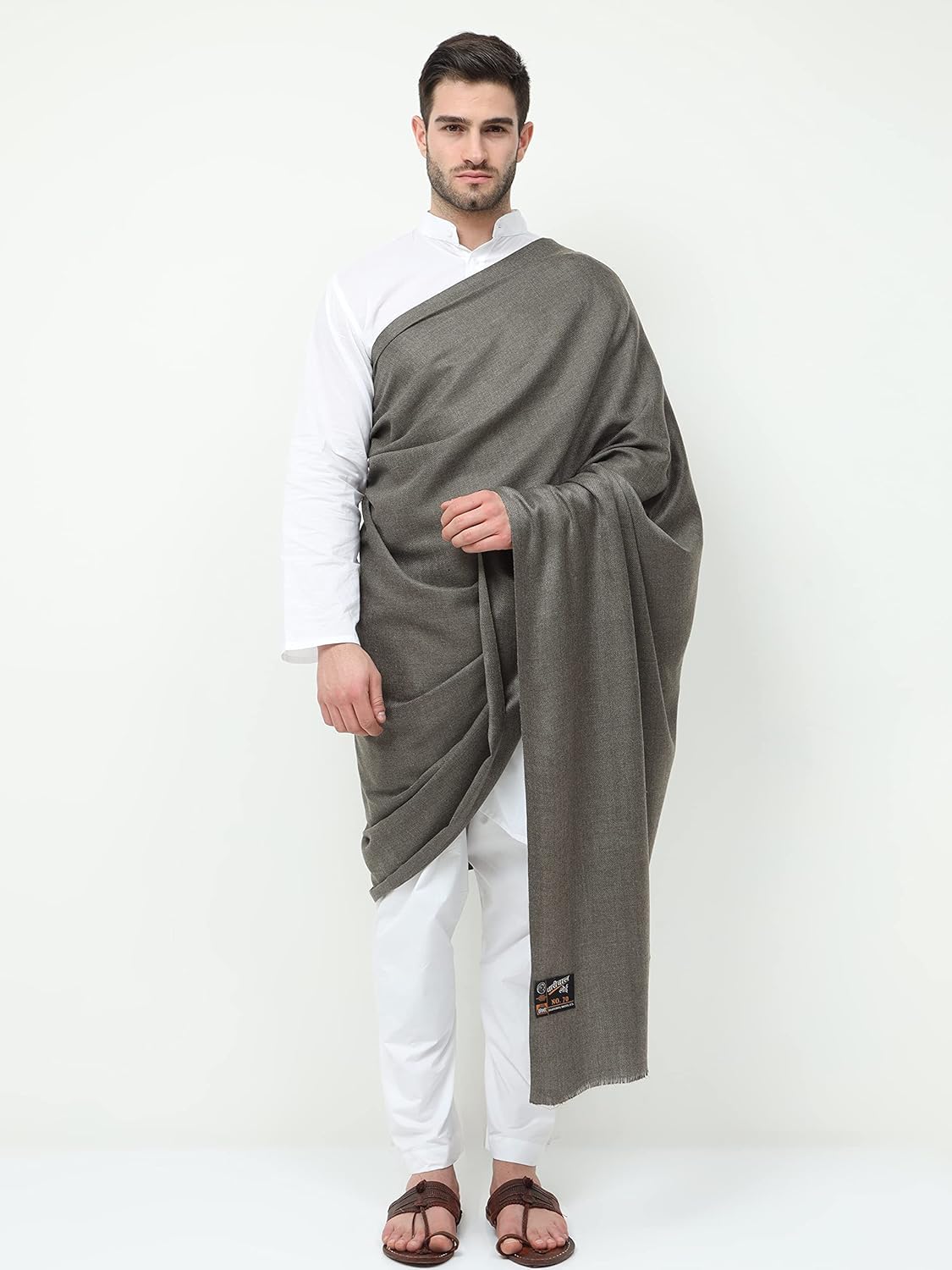 Arvore Bunkaar Dhariwal Men's Plain Faux Cashmilon Woolen Shawl/Lohi (X-Large) 1