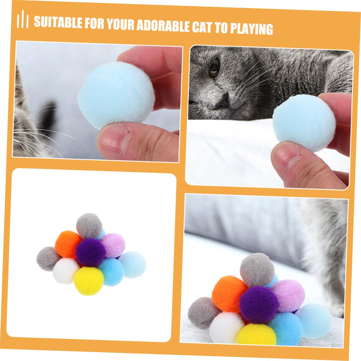 Yardwe 500stücke Katzen Spielbälle Interaktive Leise Und Farbenfrohe Plüschbälle Für Katzen Fördert Und Bewegung Für Stressfreies Spielen Und Training