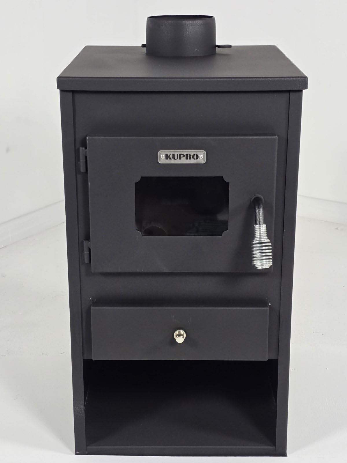 Stufa a legna a combustibile solido camino legna bruciatore in acciaio coperchio e falda 8,4 kw