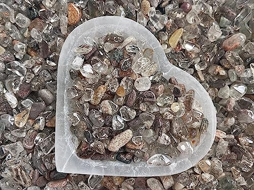 Image of GAF TREASURES 2 oz Lot Natural Semi Tumbled Gemstone Chips, Crushed Mini Crystals, Undrilled Crystal Chips (Rutilated Quartz Mixed)