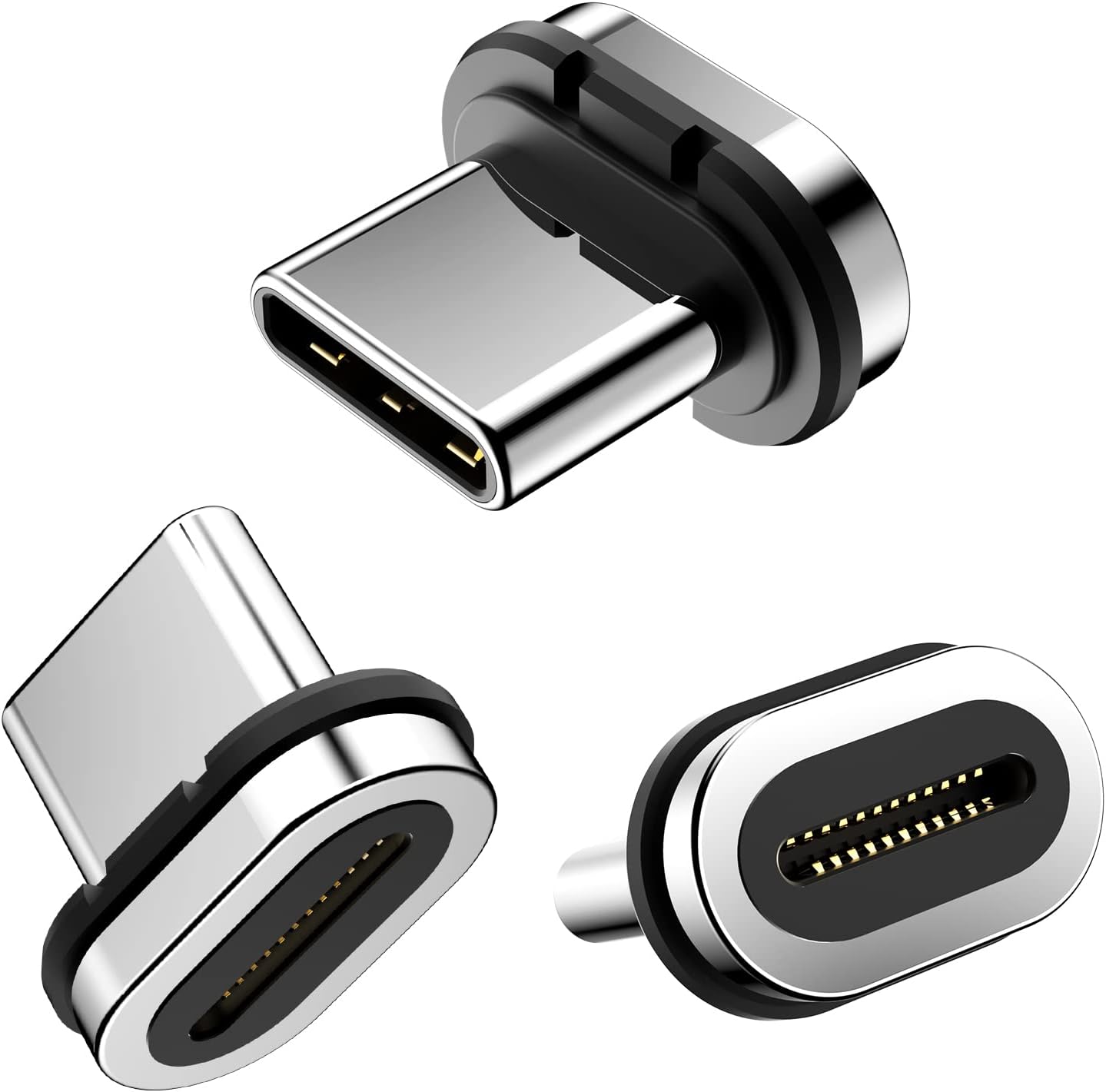 24pins Magnetic USB C Connector Tips Head (3 Pack) Compatible for Most Type C Magnet Adapter Phone Pad Tablet Devices