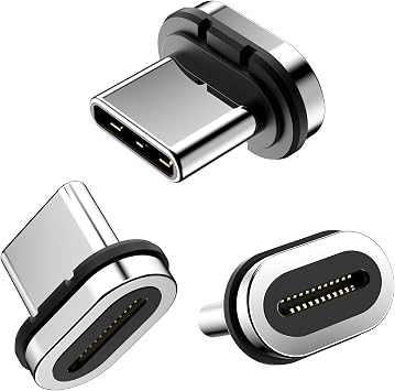 24pins Magnetic USB C Connector Tips Head 3 Pack Compatible for Most Type C Magnet Adapter Phone Pad Tablet Devices