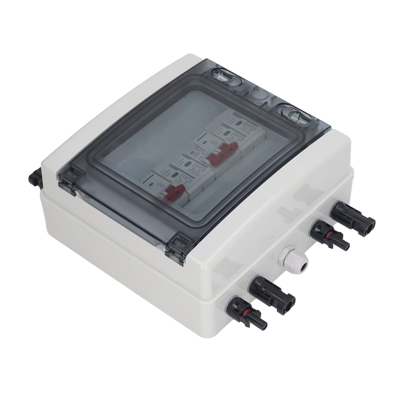 Interruttore Automatico Solare, Interruttore Automatico Fotovoltaico con Accessori di Protezione, Interruttore Automatico DC 500 V 32 A 2 in 2 Out con Scatola, Rastrelliere per