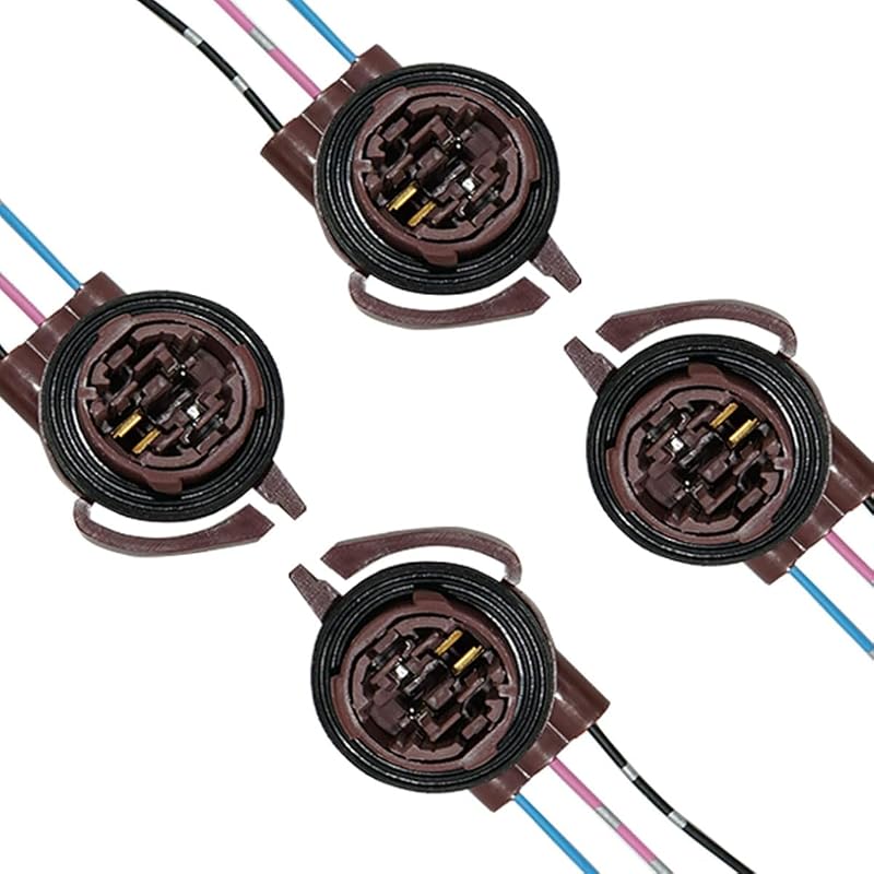 Soquetes com Chicote Pré-Montado GLSOWEE para Lâmpadas 3156 e 3157 – Kit com 4 unidades