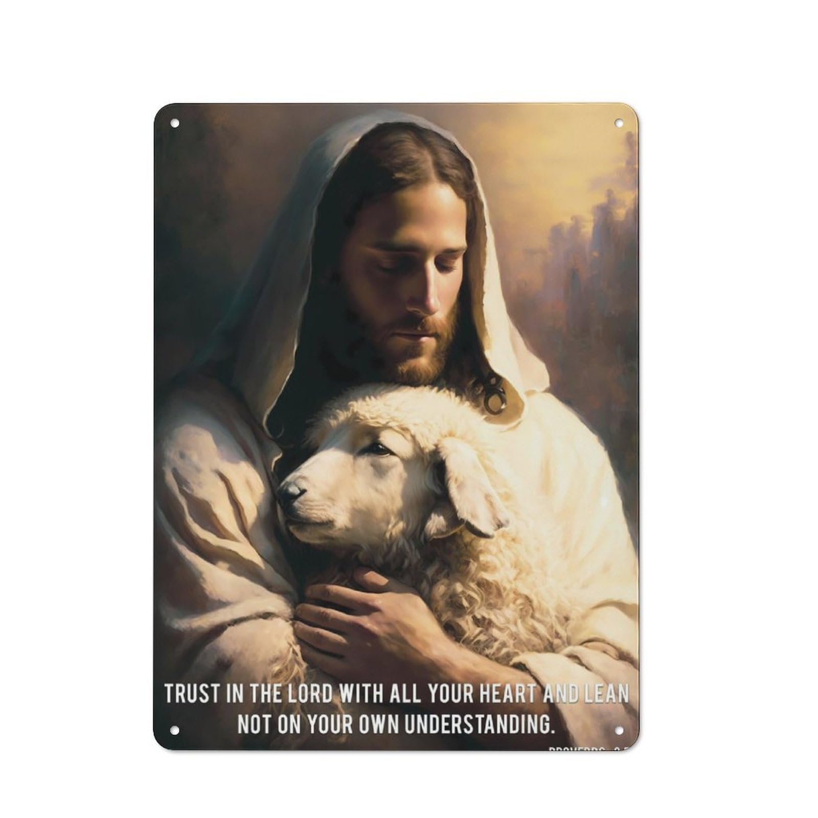 Junmoney Christ Art Quotes 3 Tin Sign 40X30cm For Pub Or Café, Vintage Wall Decor, For Café Interior Fans, For Retro Home Interiors