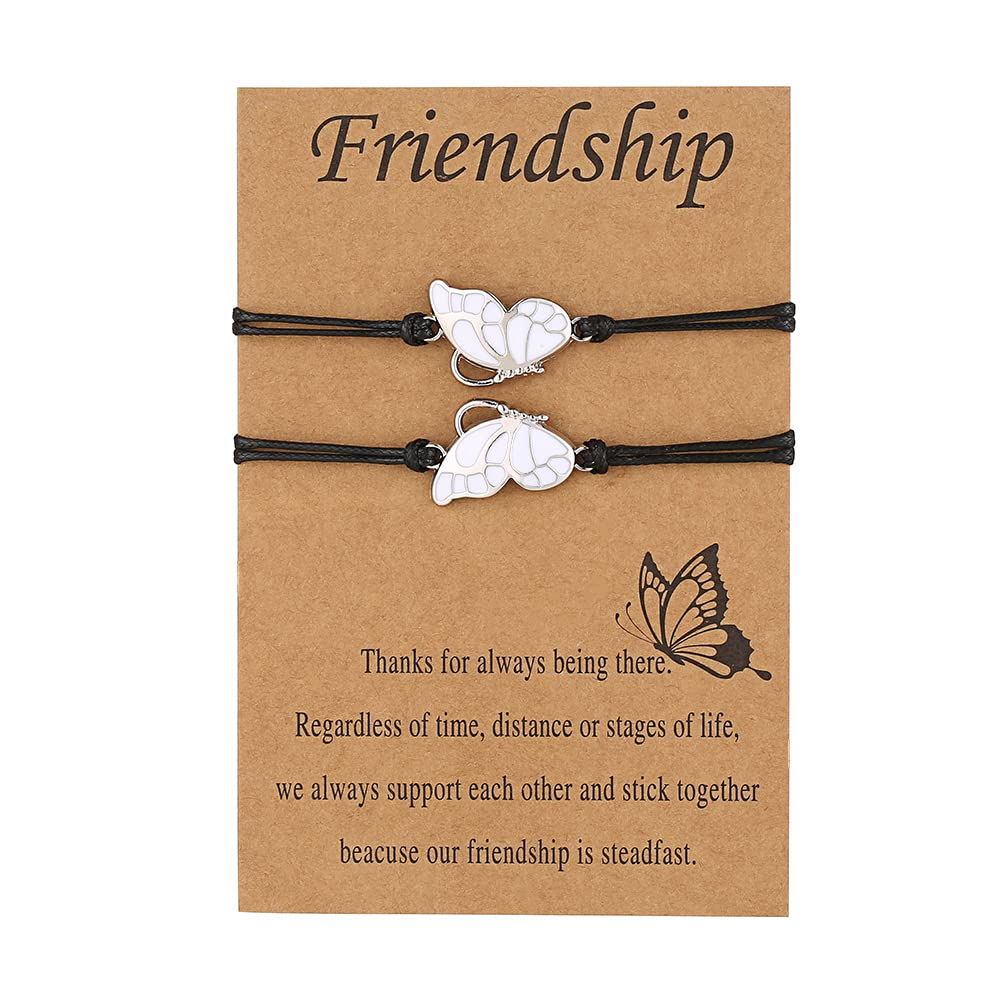 Eben-Ezer Best Friends BFF Long Distance Matching Butterfly Bracelets Friendship Gifts for 2 Girls, 5-10 inches, no gemstone (B09ZB1XT4J) Amazon Price History, Amazon Price Tracker