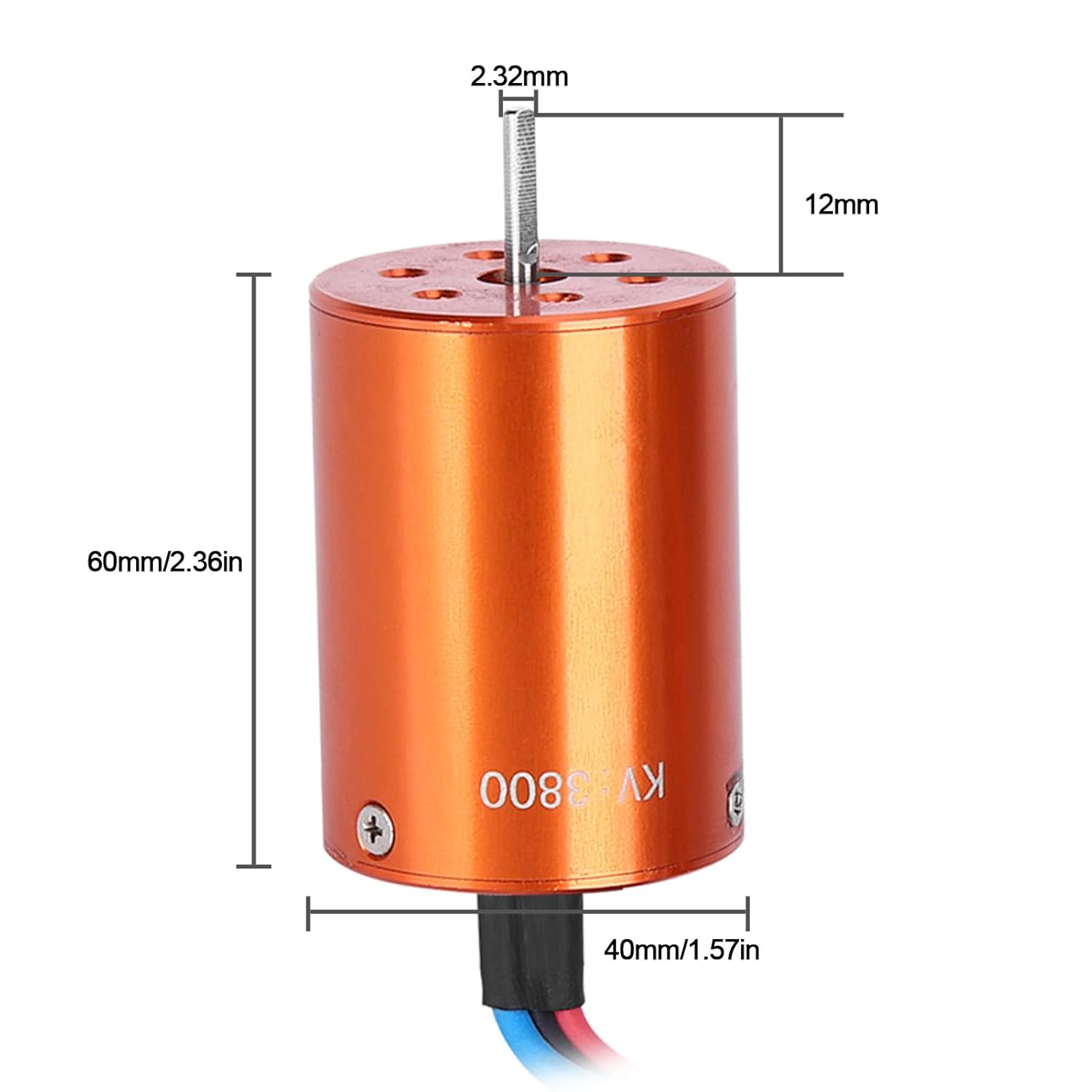 3800KV Brushless Motor Metal RC Electric Motors 2838 RC Accessory Fit for 1/12 1/14 RC Boat Motor 2.3mm Shaft