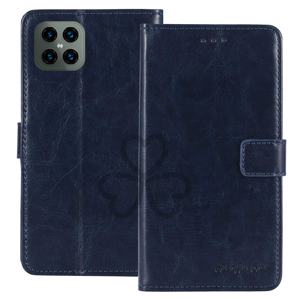 TienJueShi Blu scuro Premium Retro Stand Portafoglio TPU Silicone Telefono Caso Per Cubot C30 6.4 inch Abdeckung Wallet Cover Etui