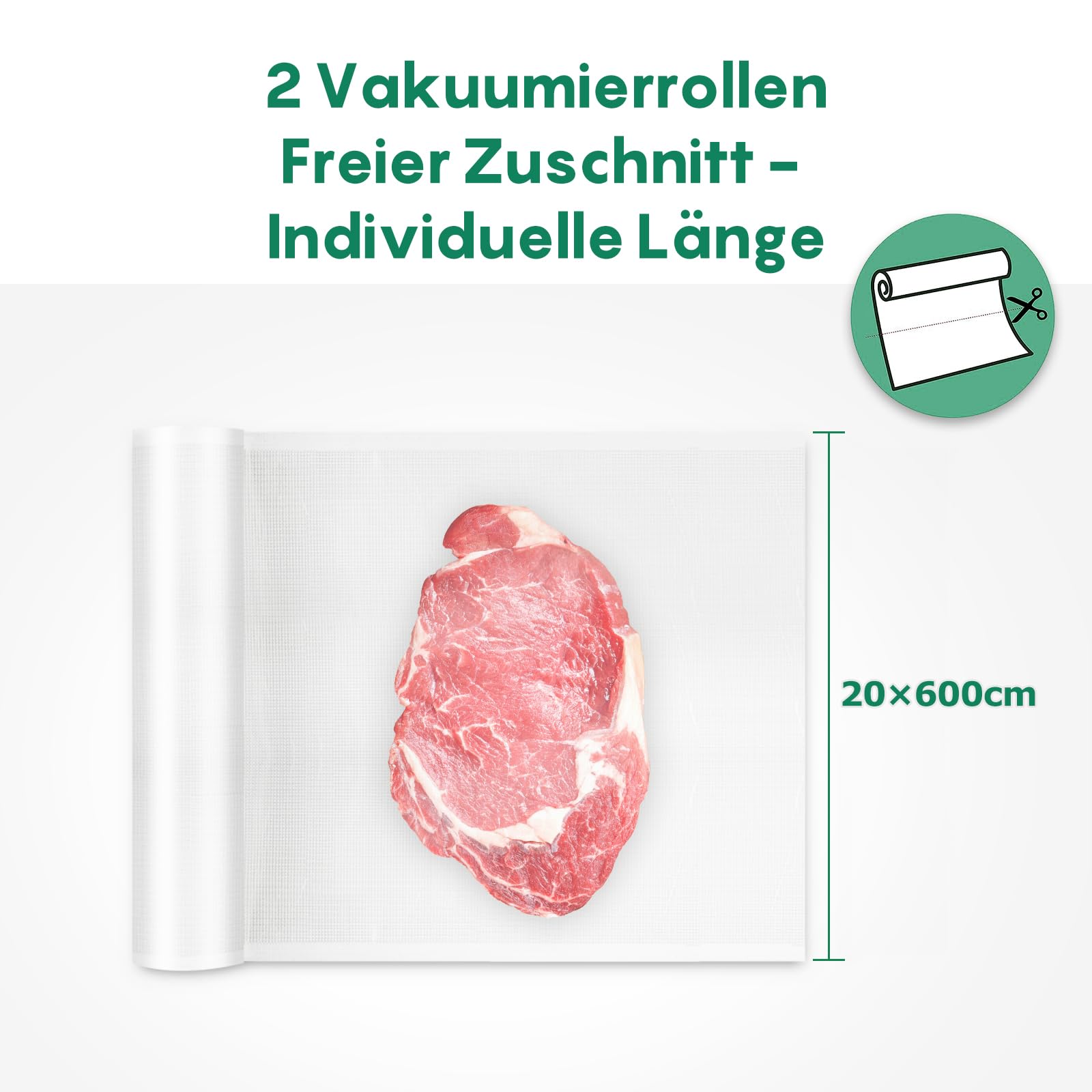 FRESKO Testsieger Vakuumier-Set Automatisches Vakuumiergerät (18L/min, Note 1,2) mit 2 Zusatz-Rollen 20cm x 6m & Aufbewahrungsbox Ideal für kleine Portionen, inkl. 2 Rollen (20+28cm)