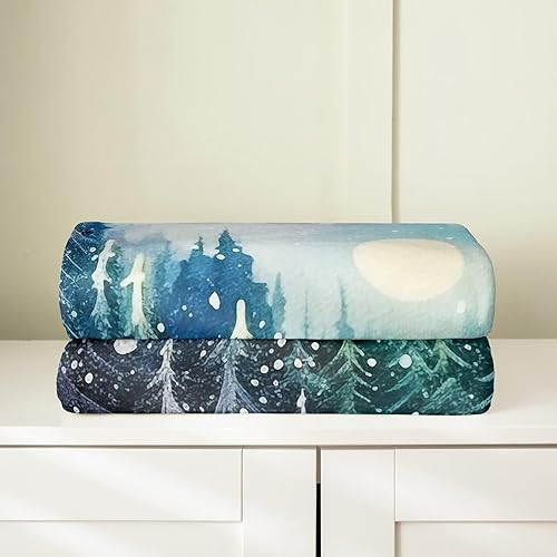 Miniatura 3 de Manta de franela de invierno para niños y adultos, estilo retro, selva, árboles salvajes, estilo granja, transpirable, manta de felpa de franela