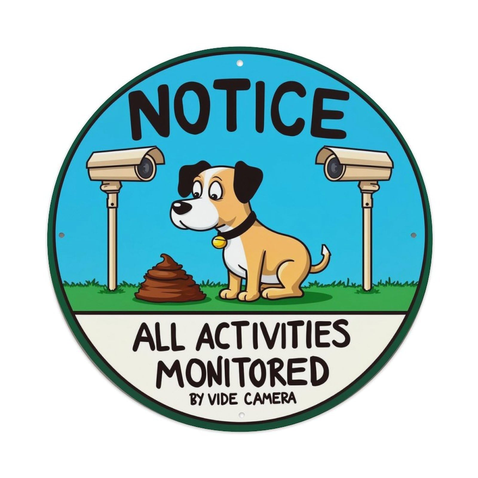 Jdyansheng Vintage Notice Dog Poop Camera Sign Tin Sign Metal Poster Metal Signs For Home Man Cave Bar Cafe Kitchen Laundry Room Wall Decorations 8X8 Inches