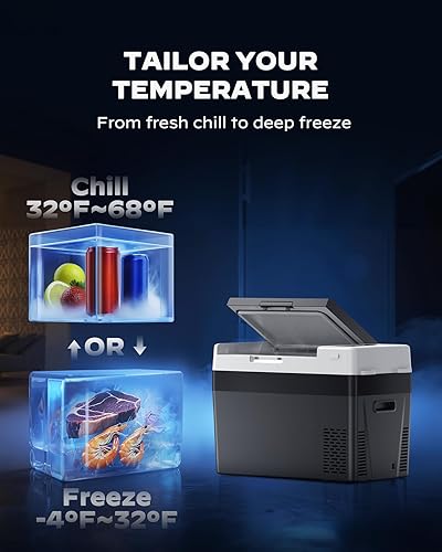Miniatura 4 de Marsail Refrigerador de 12 voltios, 12 V, refrigerador de automóvil, 32 cuartos de galón, congelador portátil, compresor de -4 °F a 68 °F, 12/24 V