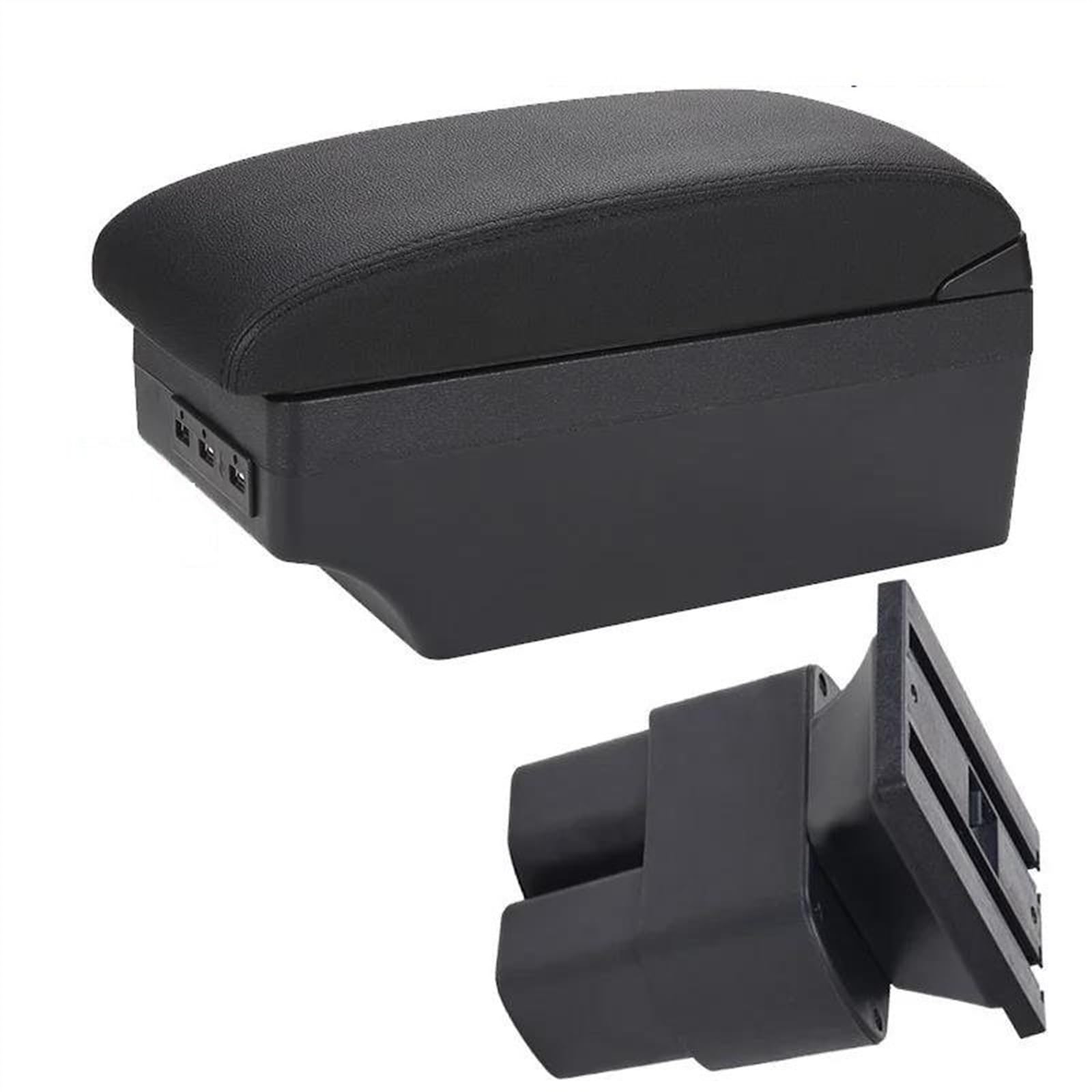 NOHEEU Car Armrest Special Storage Box Modification Parts For NV200 Evalia 2019 2011 2013 2014 2015 2016(A2 Black line 7USB)