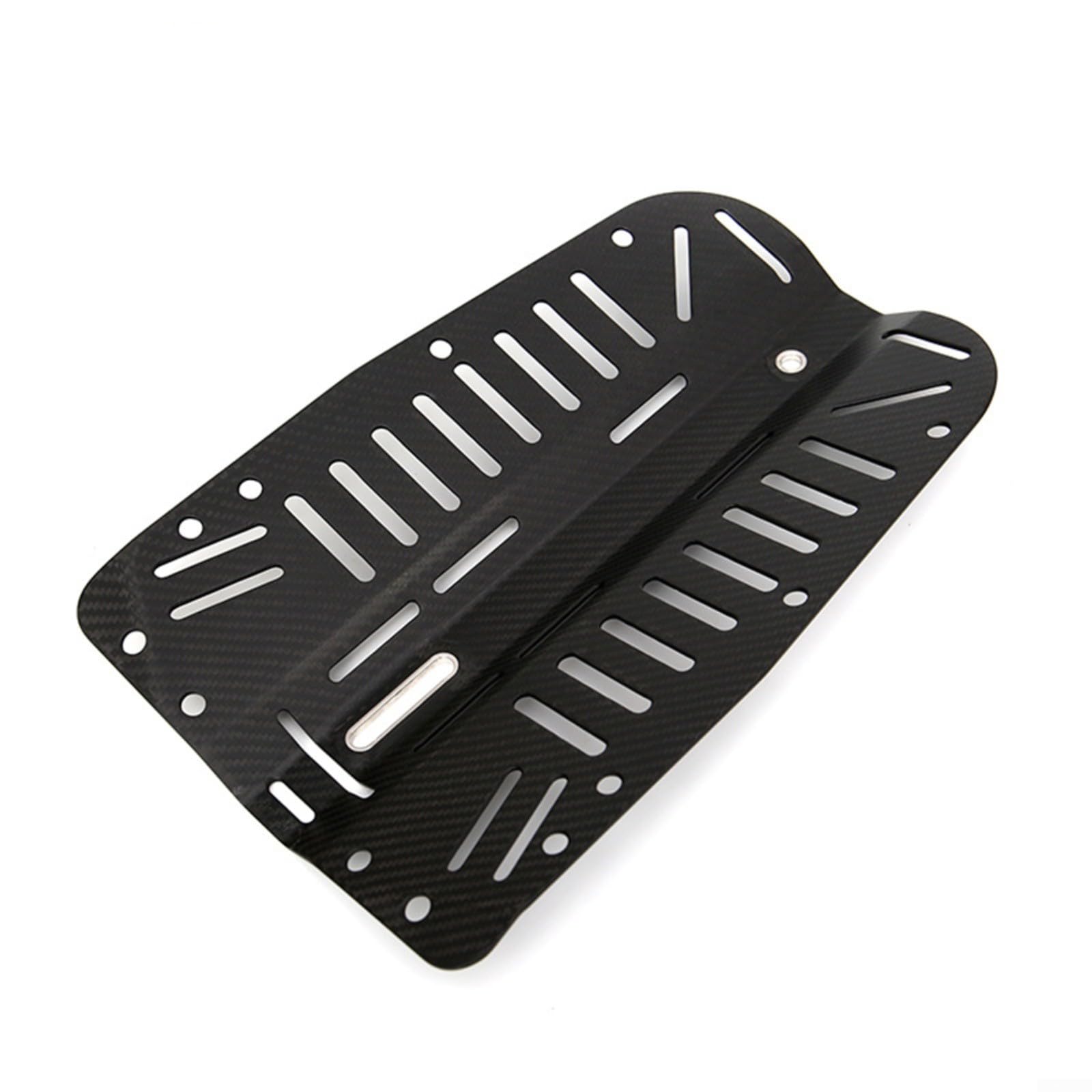 Placa trasera de buceo, placa trasera de buceo de fibra de carbono, equipo técnico ligero con ranuras de montaje para buceadores de cuevas, negro 30 x 40 cm