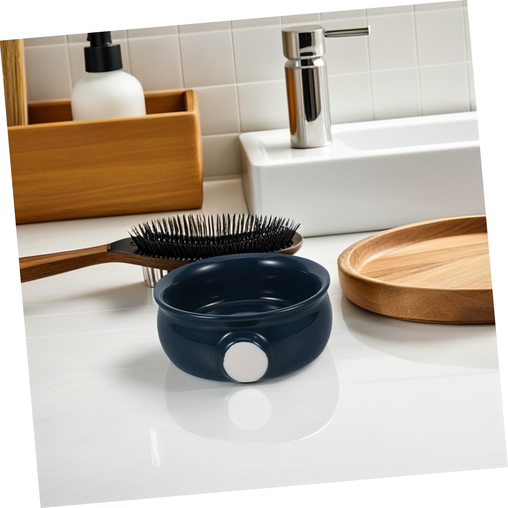 Homoyoyo Ciotola da Barba in Ceramico Testurizzato a Spirale per Schiuma Rapida da Viaggio e Uso Domestico
