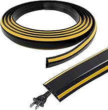 400 cm Floor Cable Duct, Adhesive External Walkable Cable Duct, PVC Flexible Cable Duct, Semicircle for Electrical Cables for Home, Workshop, Warehouse, Concert