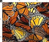 Spoonflower Fabric - Australian Butterflies Cook Butterfly Monarch Orange Water Colour Printed on Chiffon Fabric by The Yard - Sewing Fashion Apparel Dresses Home Decor