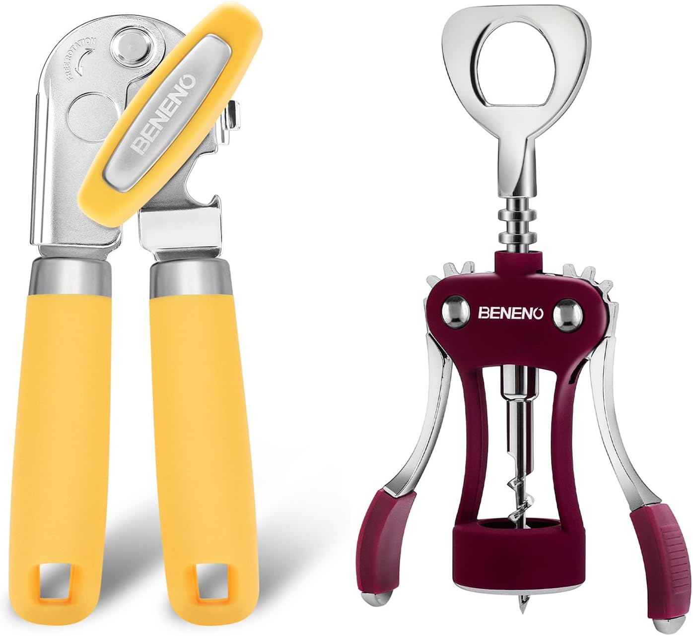 Premium Wing Corkscrew Wine Opener Can Opener Manual with Multifunctional Bottle Openers