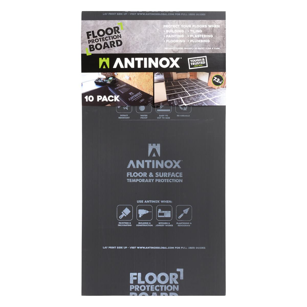 Antinox Floor & Surface Correx Protection Boards - 10 x Pack (1.2m x 0.6m x 2mm Sheets)