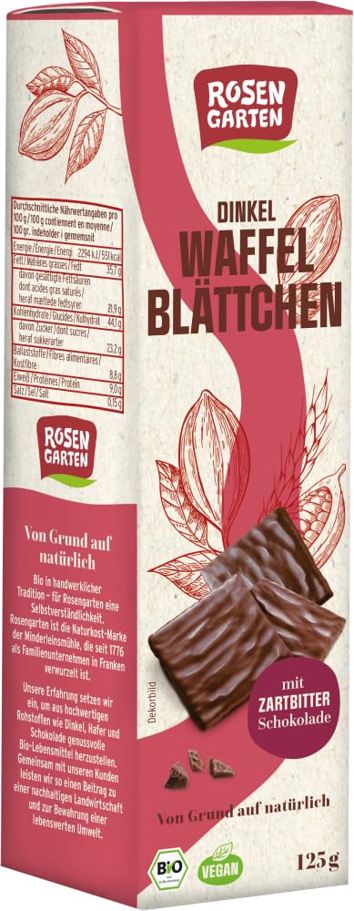 Dinkel-Waffelblättchen Zartbitter 6 x 125 g