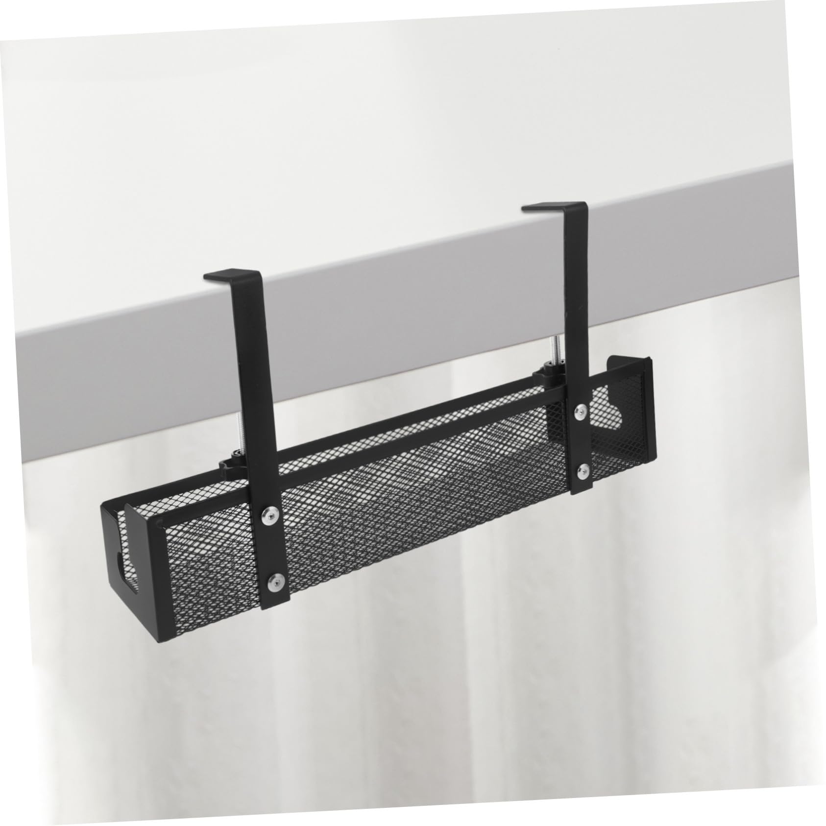Toddmomy Bandeja Organizadora de Cables Metálica bajo Escritorio Estructura de Malla Negra Gestión sin Taladros para Oficina y Hogar Soporte Ligero y Resistente para Accesorios PC Gaming