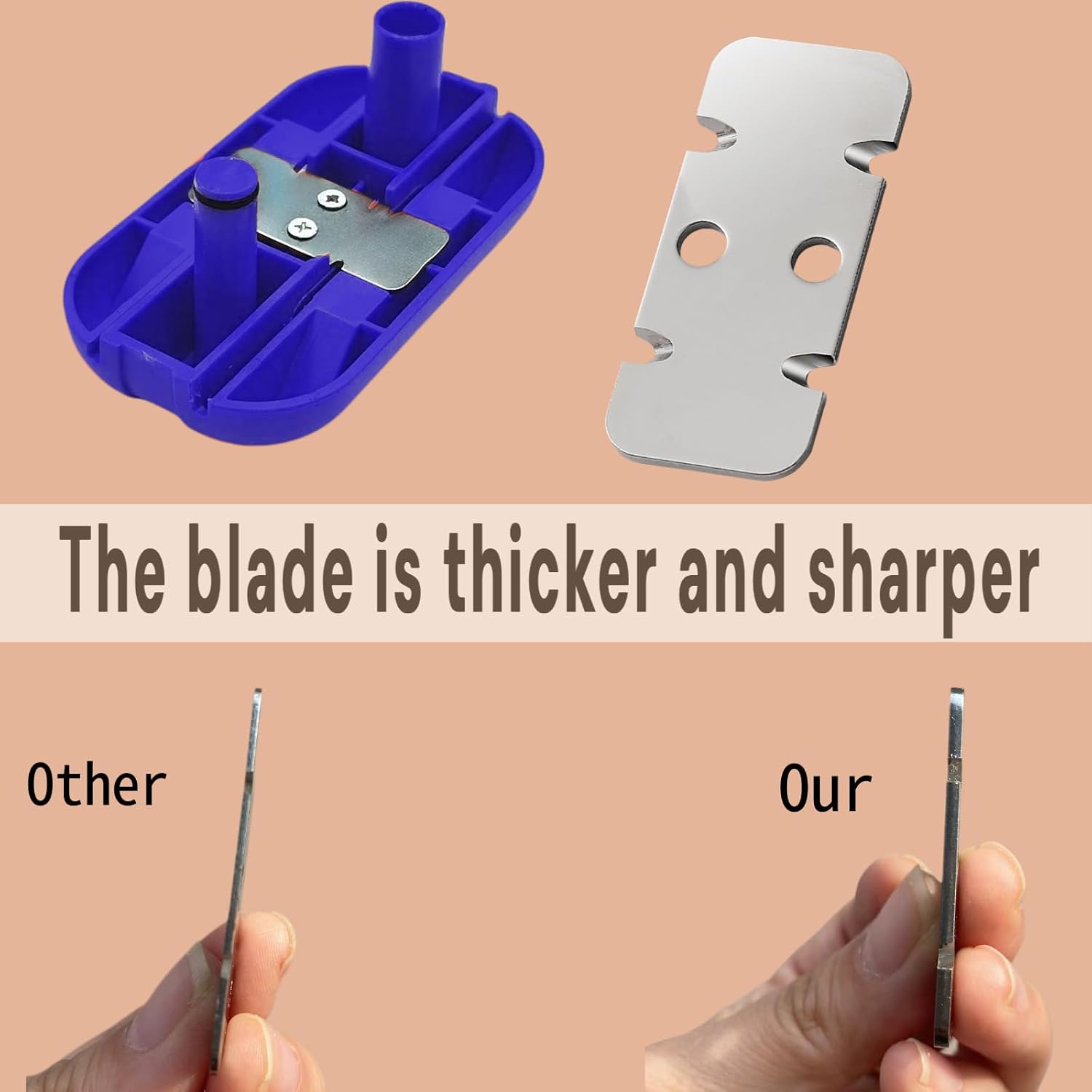 SHIAWASENA Hand Planer Versatile Woodworking Edge Bander for Burrs, Edge Banding Trimmer with Tungsten Carbide Blades, Double & Single Edge Operation for ABS, PVC, Veneer, Laminate, Melamine(Blue)