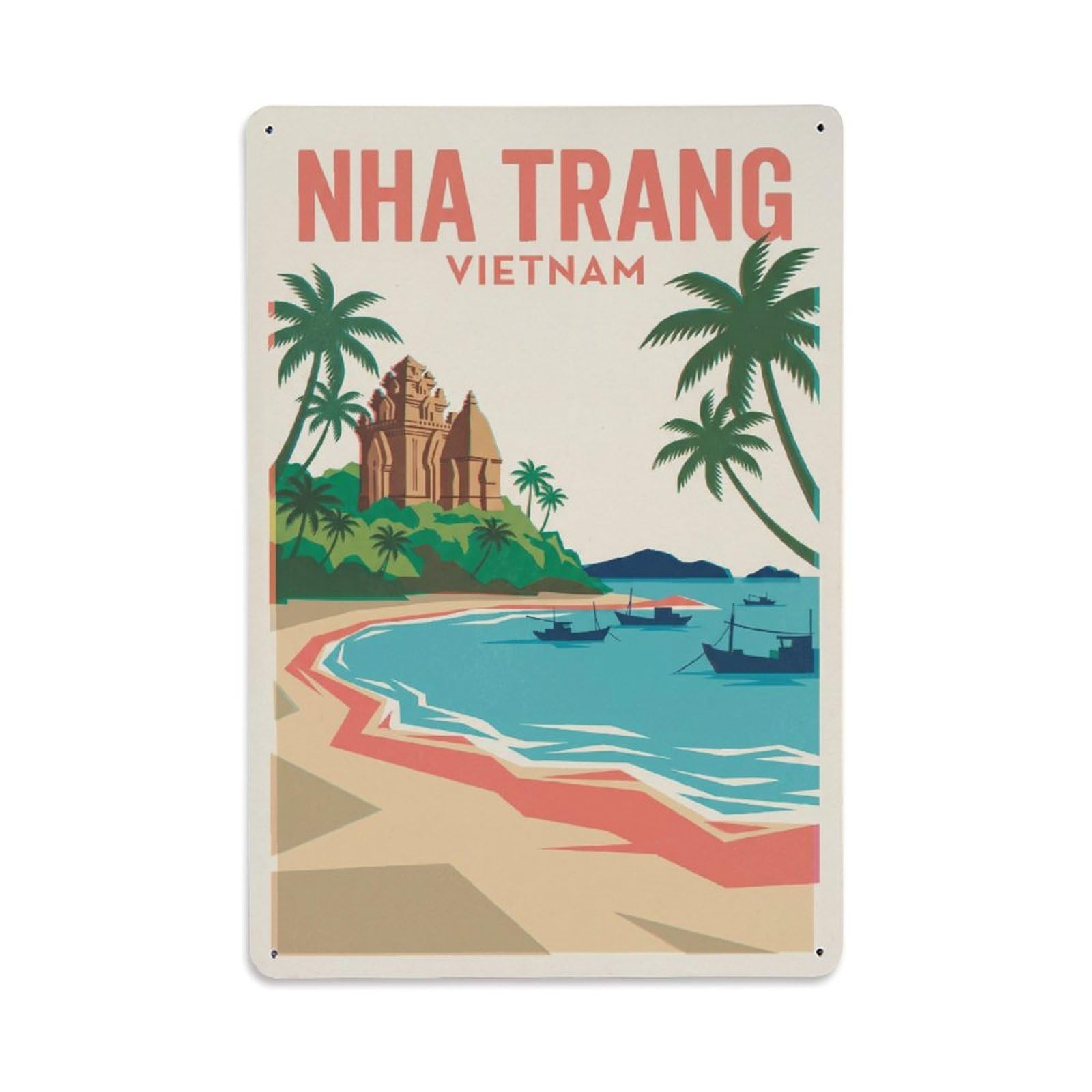 Metal Tin Sign Travel Vietnam Nha Trang Retro