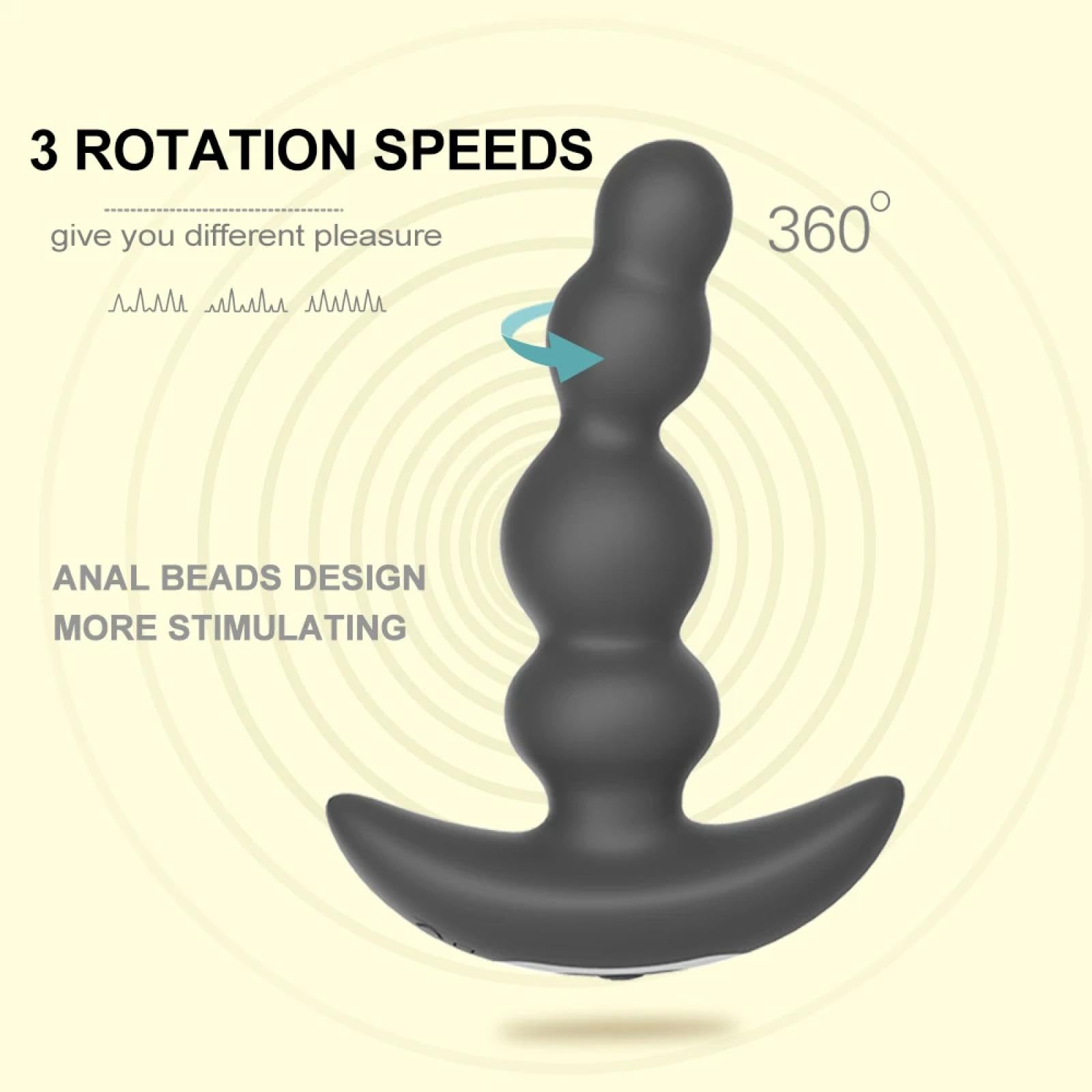 Plug anale Vibratore anale rotante a 360 gradi Masturbatore maschile Perline anali Giocattoli del sesso Per Uomini Ano G-Spot Masturbatore Butt plug vibrante