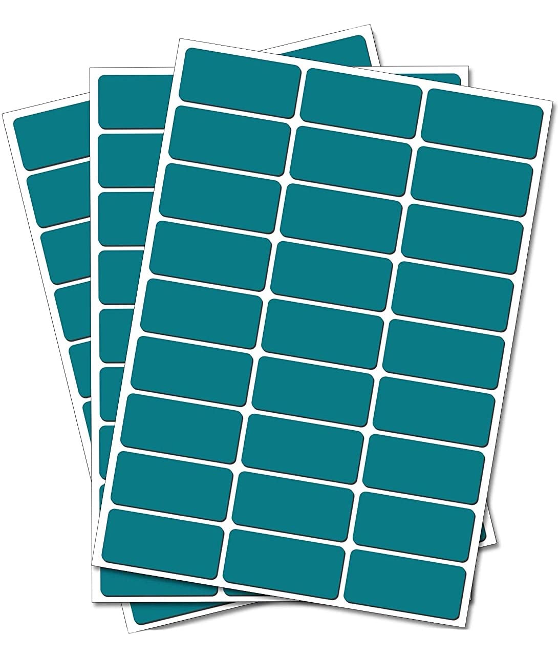 Party Decor Turquoise 100 Rectangles - Removable Self Adhesive Waterproof Durable Vinyl Stickers - Digitally Cut To The Sticker Shape - Size 25Mm X 12Mm