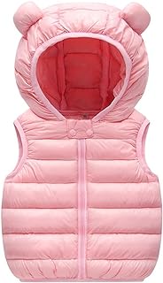 Roupa infantil infantil infantil meninos meninas inverno quente sem mangas jaqueta agasalho orelhas de urso sólido colete casacos com capuz