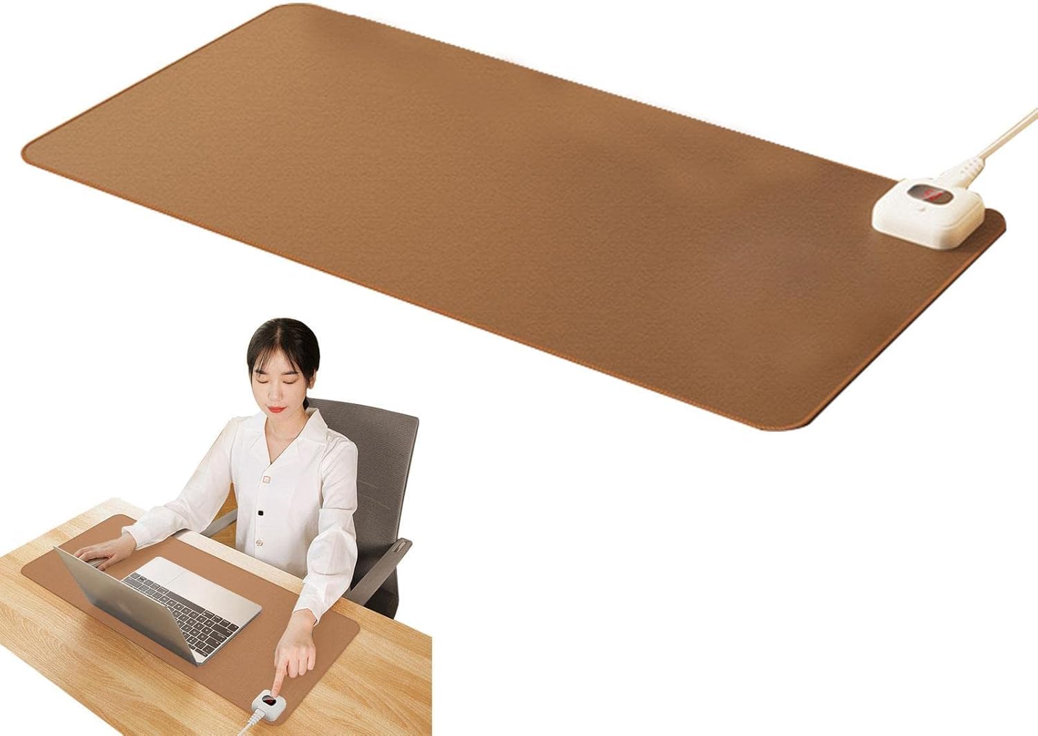 Heated Desk Pad, Warm PU Leather Desk Pad, Large Mouse Pad Electric