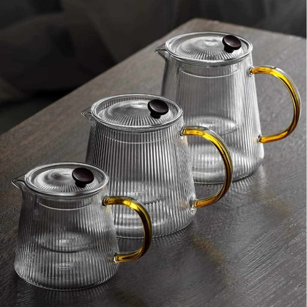 Habiba Tea Kettle Modern Creative Teapot Heat-Resistant Transparent Glass Tea Kettle with Filter Large Capacity Home Office Drinking Utensils Household