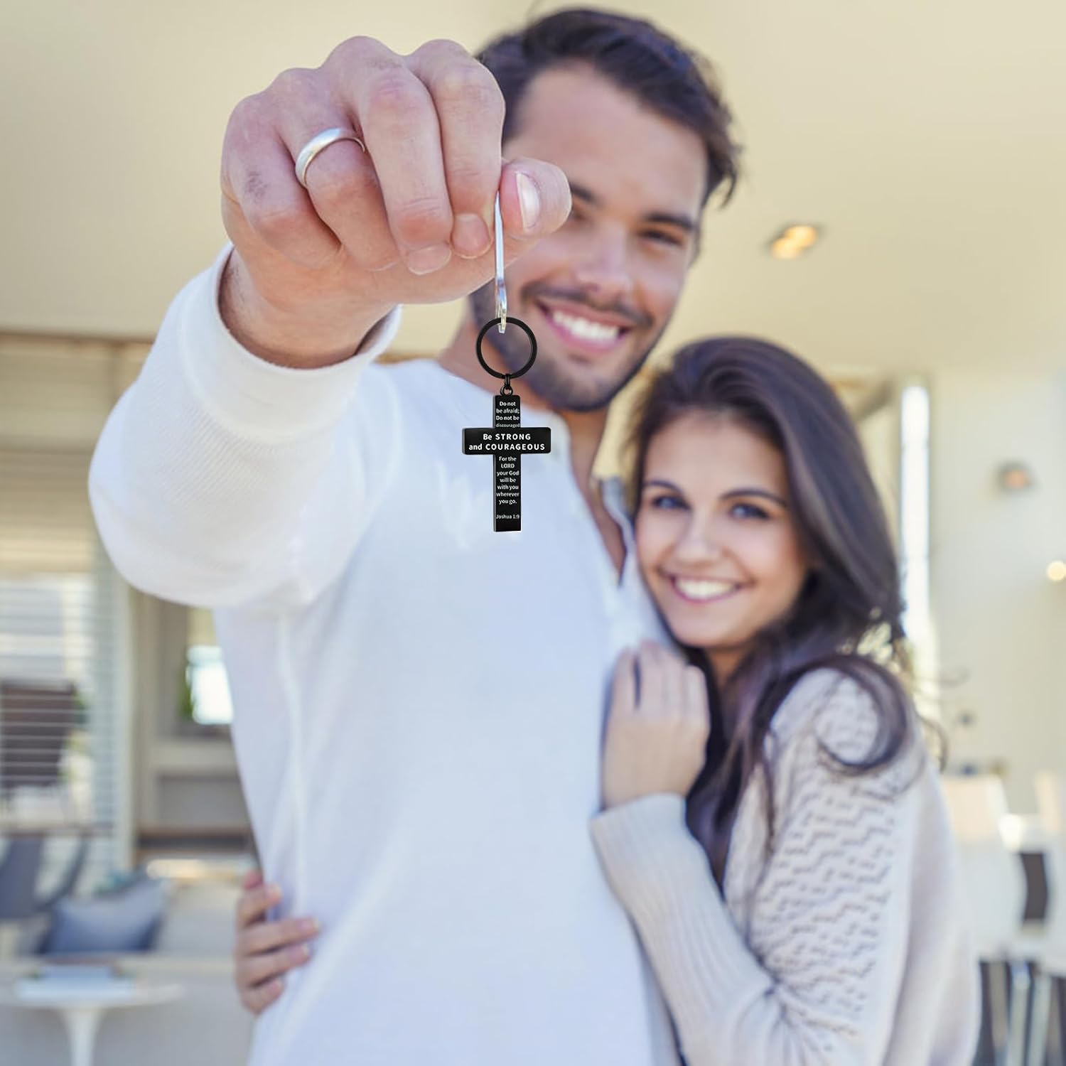 Religious Christian Keychain Accessories,Christian Keychain with Bible Verses,Baptism Gifts for Men and Women,First Communion Baptism Gifts Accessories to Birthday Christmas(Black Cross) - Image 5