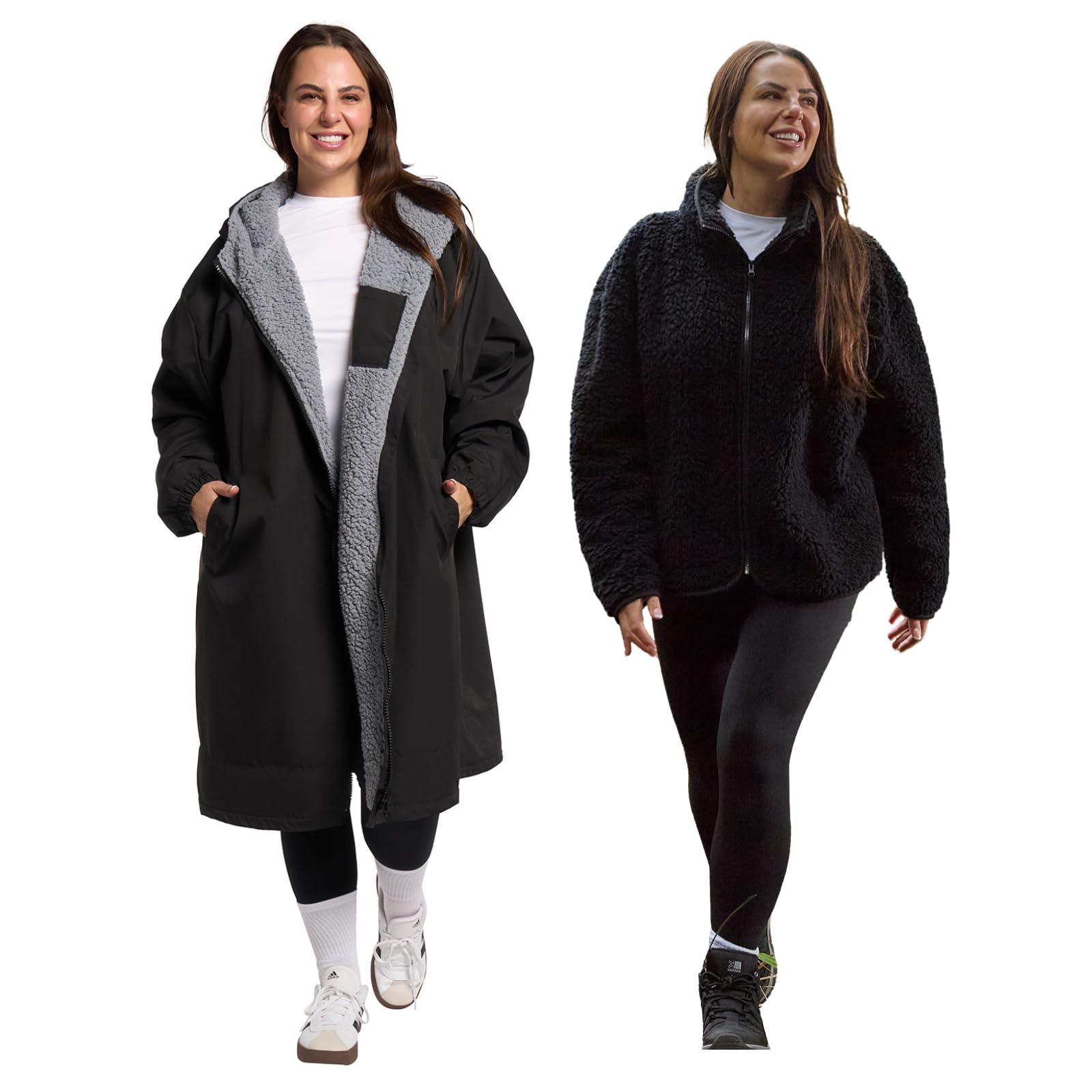 OHS Women's Changing Robe & Fleece Set - Black - S/M