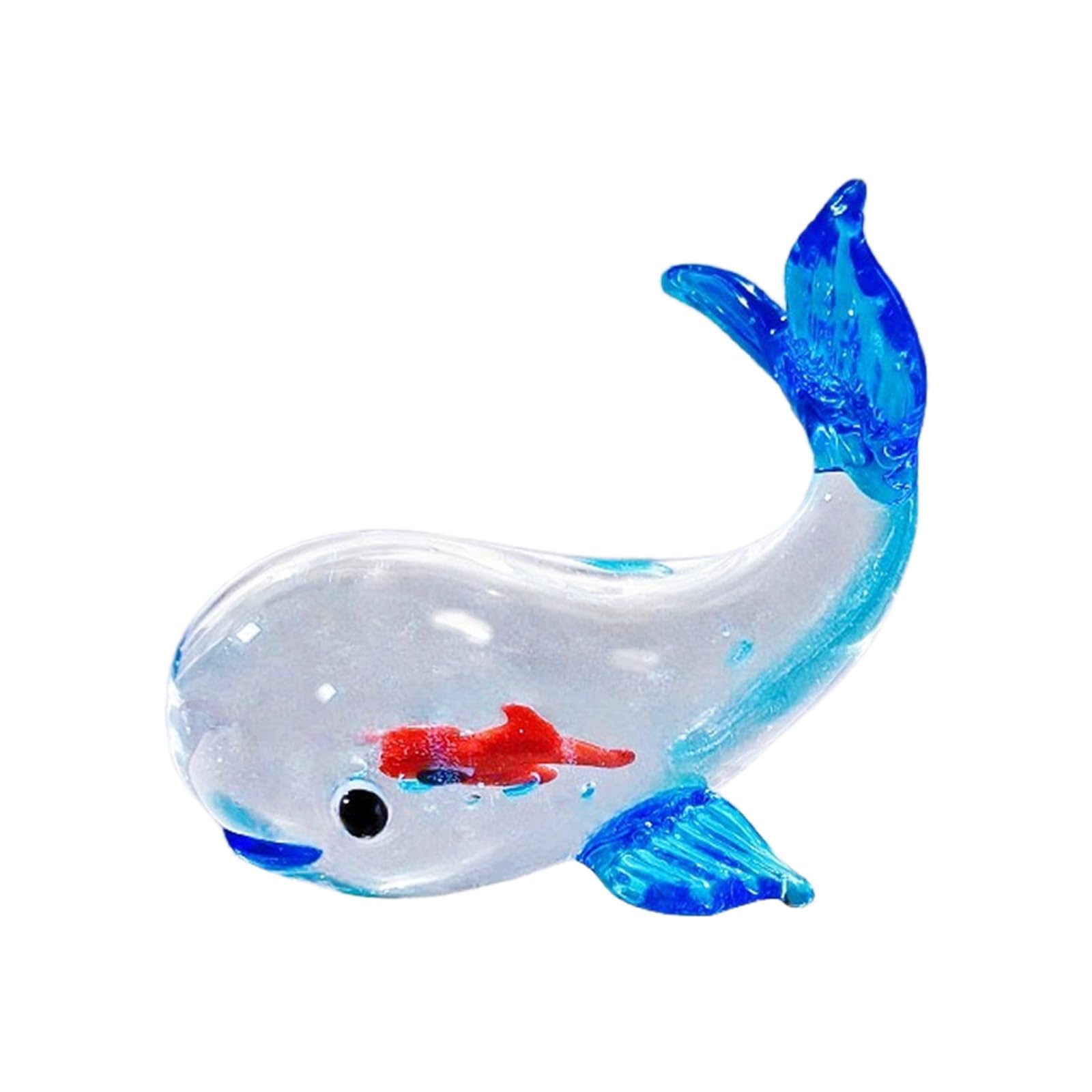 Bnojjellol Whale Glass Fish Tanks Figurines Collectible Figurine For Aquarium Home Tabletop Decors Fishs Tanks Sculpture Statues Tabletop Centerpiece