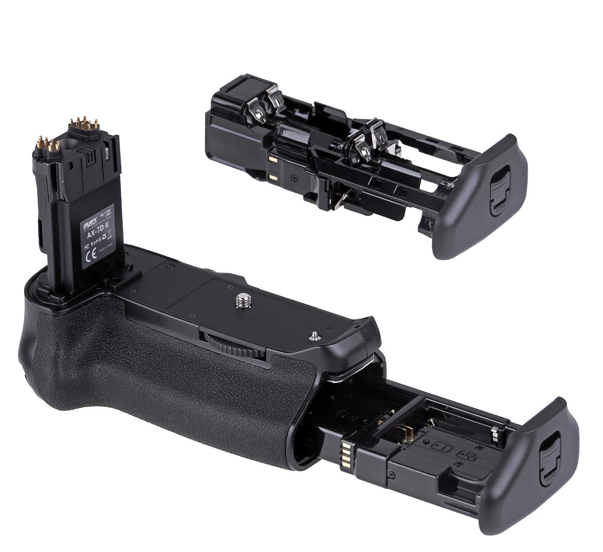 ayex Poignée de batterie compatible avec Canon EOS 7D Mark II similaire à BG-E16, idéale pour prendre des photos en format portrait