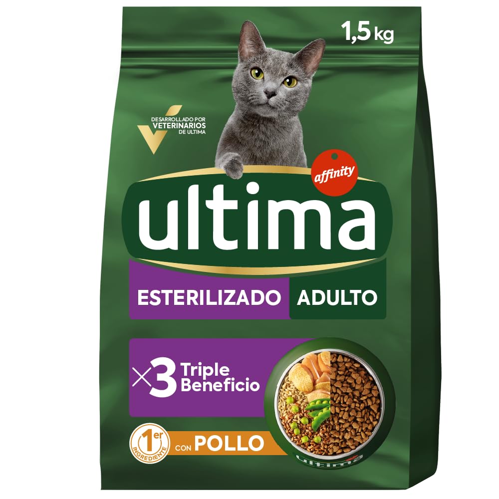 Ultima Chicken and Barley Dry Food for Neutered Adult Cat 1.5 kg
