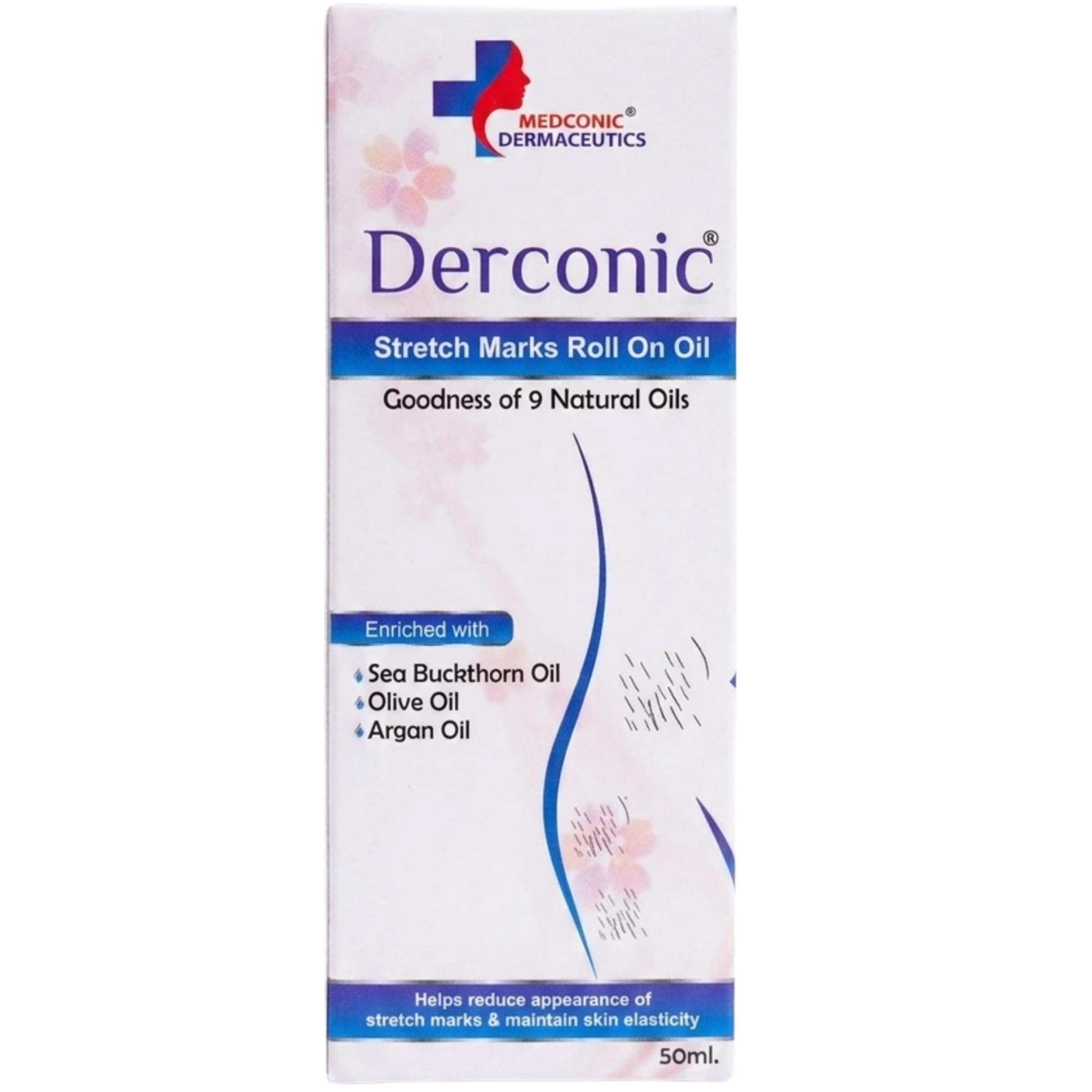 Derconic Stretch Marks Roll On Oil 50ml with 9 Natural Oils Daily Skin Care Oil for Skin Hydration and Elasticity Support (pack of 1)-image-14