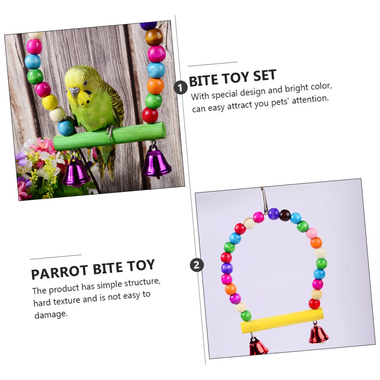 Hohopeti 5pièces Jouets à Mordre pour Perroquets Accessoires Ludiques pour Oiseaux à Mastiquer Et Jouer