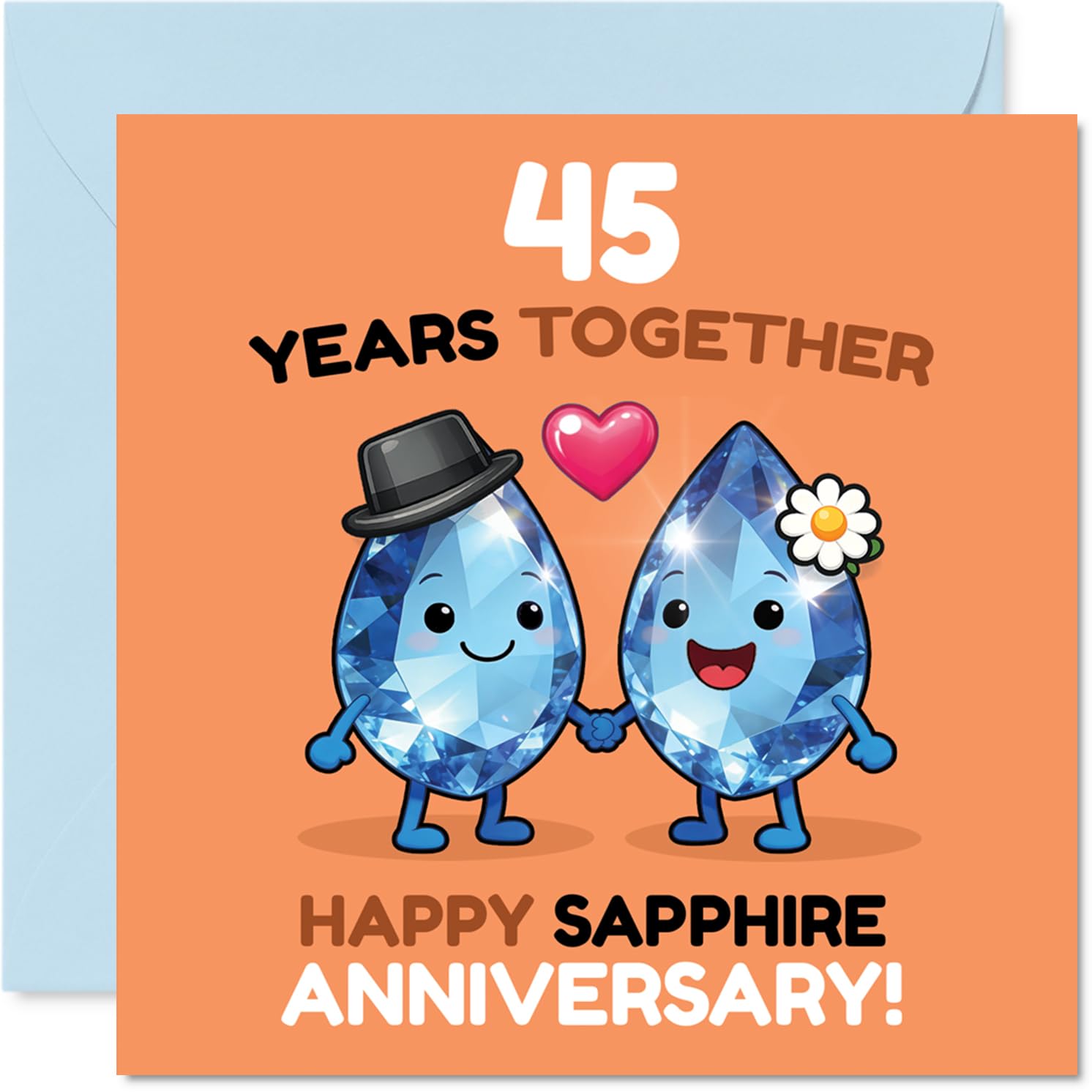 Cute 45th Anniversary Card, 45 Years of Laughs and Love