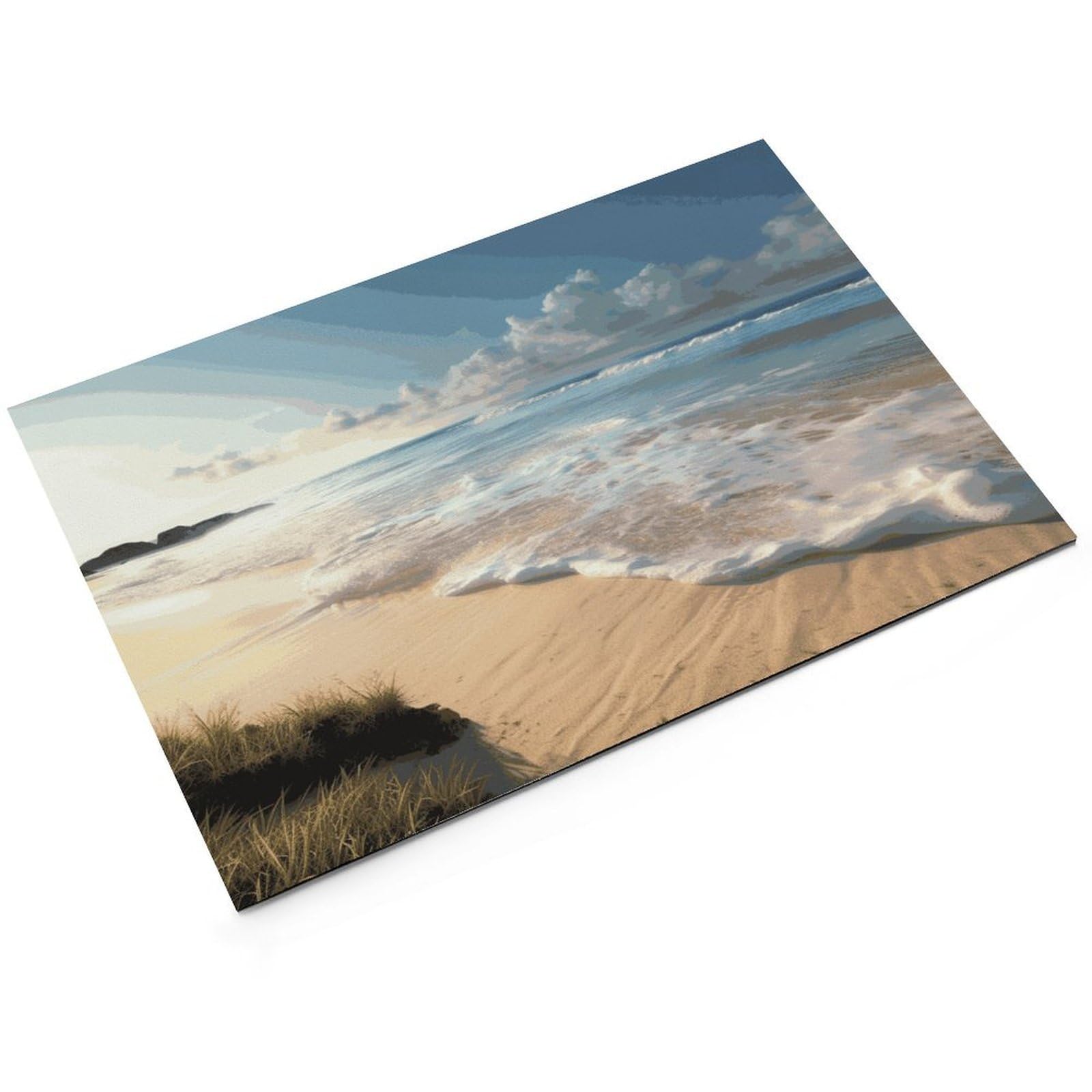 Serene Coastal Tapis de nourriture pour chat – Tapis d'alimentation antidérapant pour chien facile à nettoyer pour la nourriture et l'eau, tapis de gamelle pour chien et chat, 61 x 81,3 cm