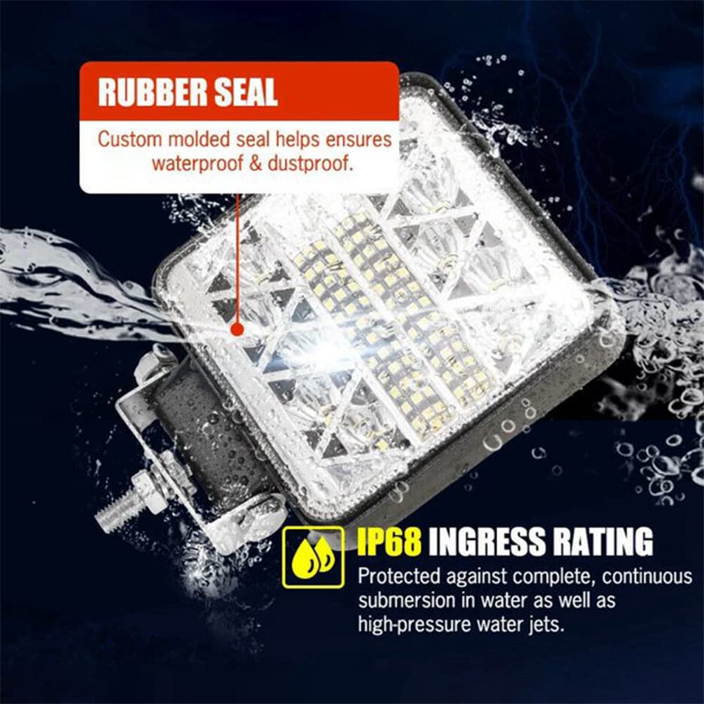 Faro da lavoro a LED, 2 x 102 W, quadrato, per escavatori Trecker