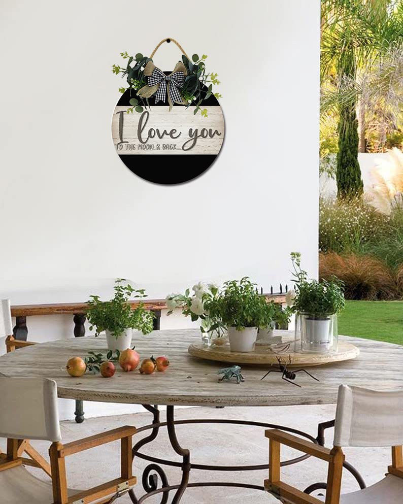 Placca In Legno A Forma Di Cuore 'Baby Girl Love You To The Moon & Back' – Decorazione Da Appendere, Larghezza 12 Cm