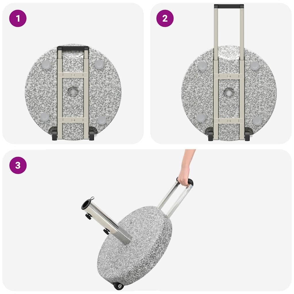 vidaXL Pied de parasol gris Ø 45 x 37,5 cm granit